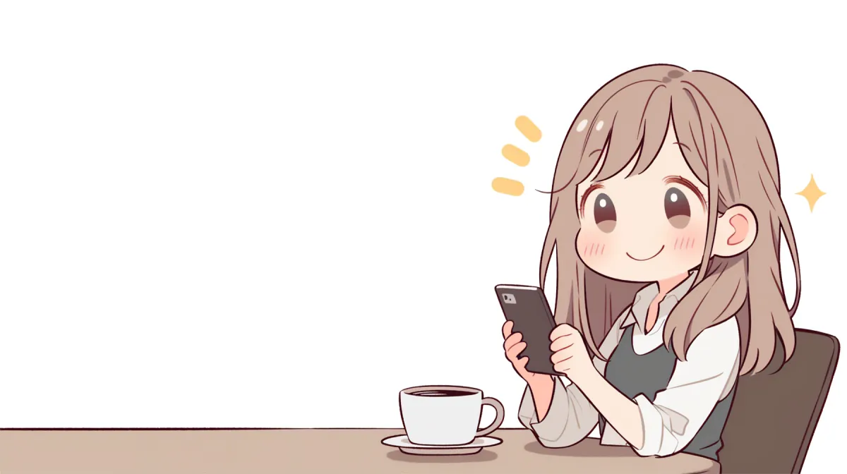 若い女性がスマートフォンでSNSをスクロールしている