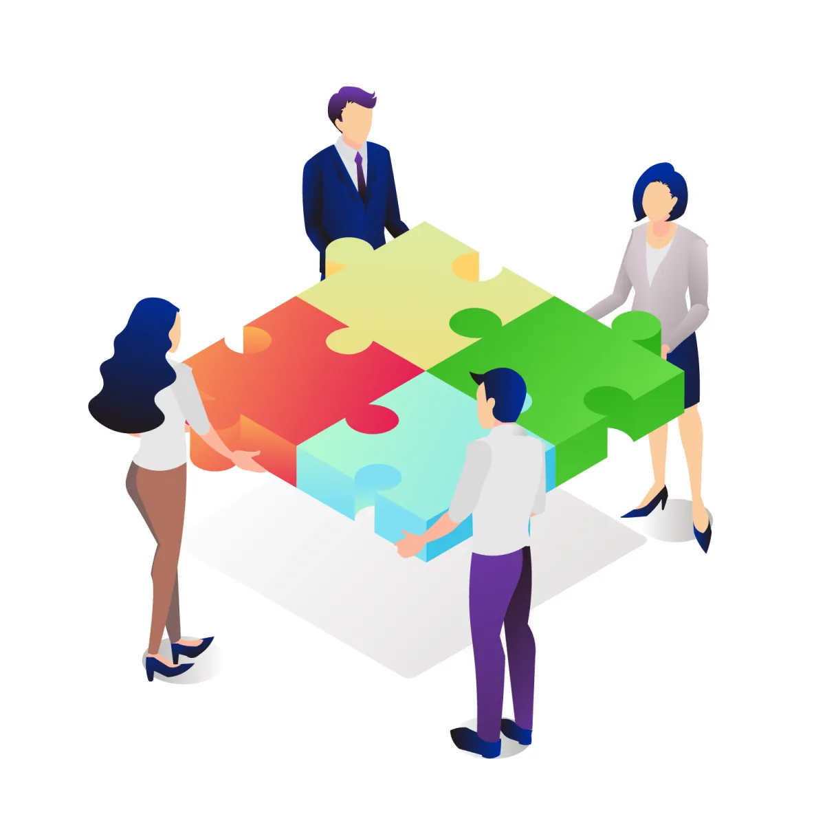 パソコン、スマートフォン、タブレットが光る線で相互に接続されている抽象的なイメージ