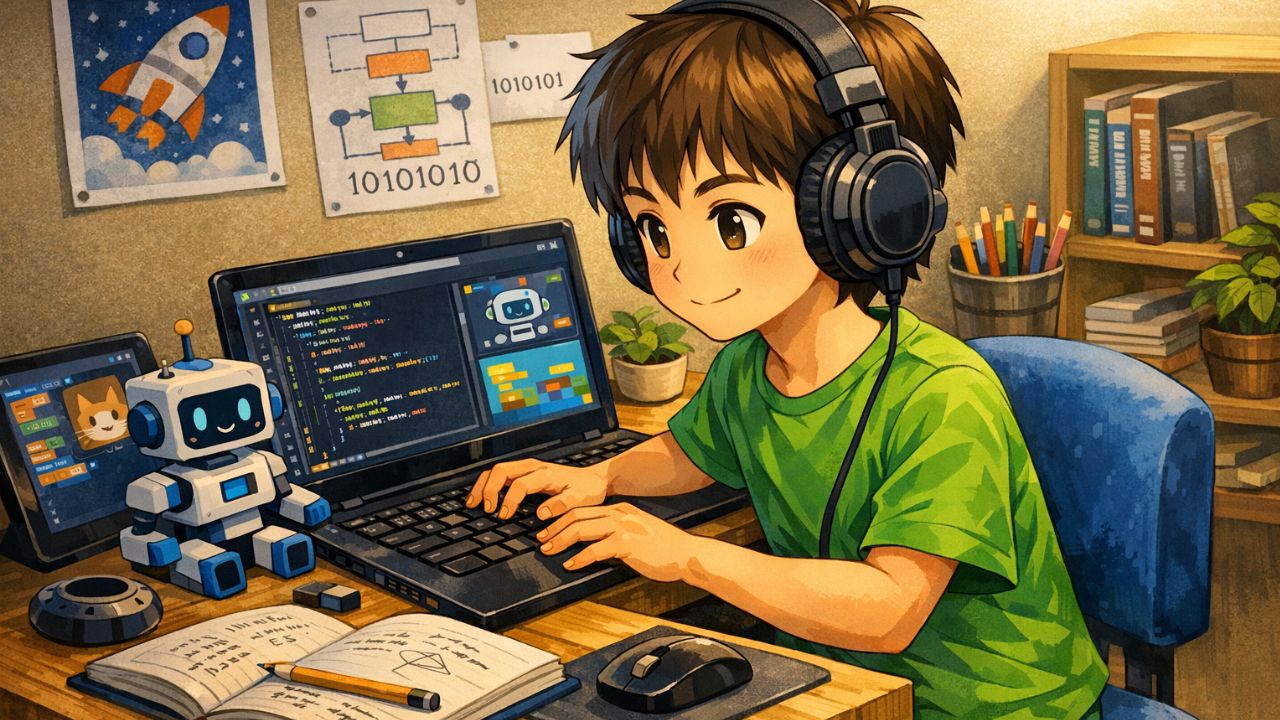 プログラミングを学ぶ子供